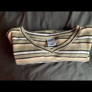 cream colored striped baby tee